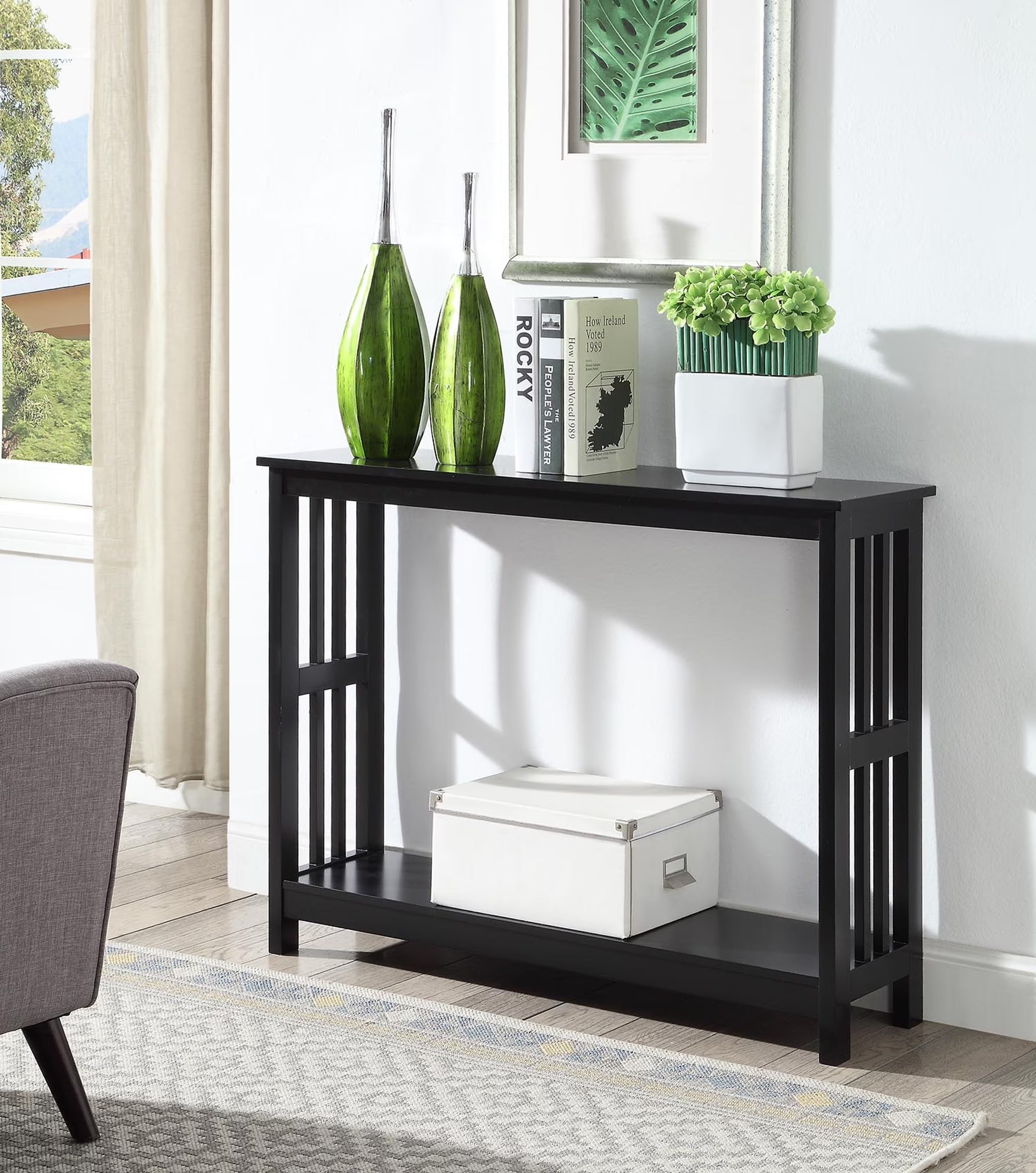 Mission Console Table, Black