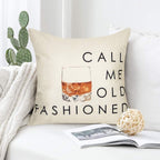 Funny Quote Saying Call Me Old Fashioned Throw Pillow Cover Red Christmas Sign Winter Holiday Decor Cushion Case Decorative for Sofa Couch 18" X 18" Inch Cotton Linen