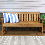 Indoor and Outdoor Decorative Throw Pillows Set of 2 with Zipper Closures and Inserts - 17-Inch Square Patio Furniture Accents - Weather-Resistant Polyester - Beach-Bound Stripe