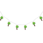 Tropical Palm Tree Indoor Outdoor Patio Light Set - 7' White Wire - 10Ct