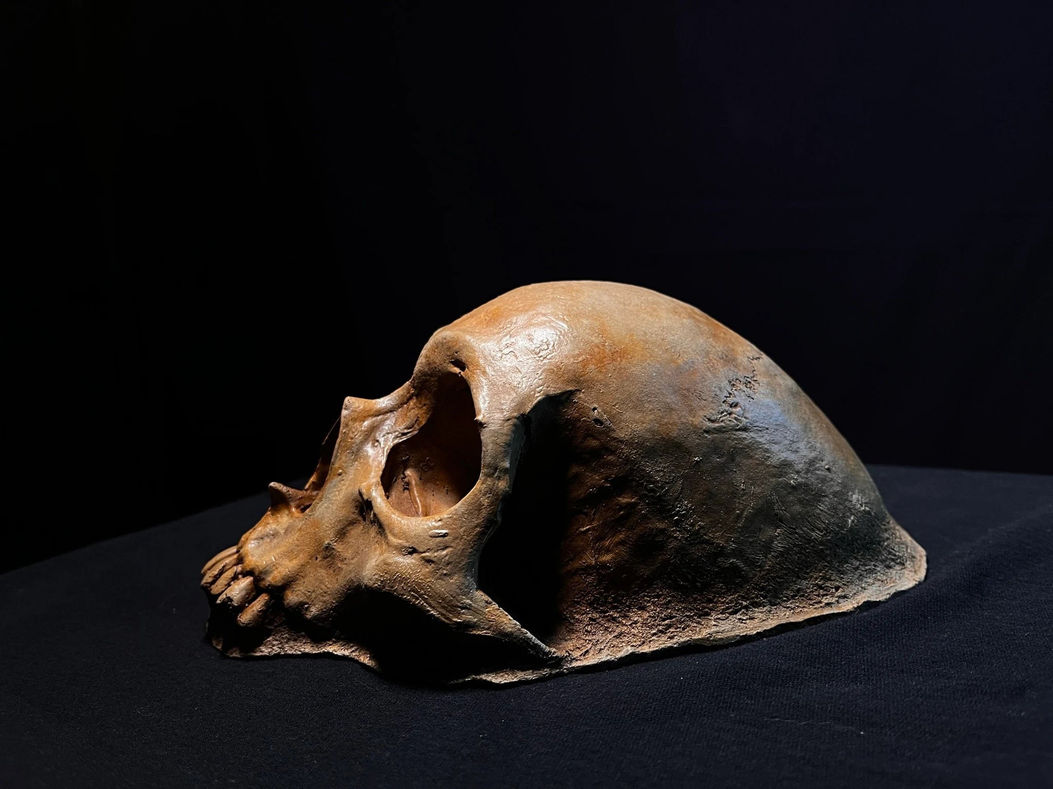 Garden Skull, Creepy Garden Decor, Garden Gifts, Halloween Garden Decor, Concrete Human Skull, Spooky Garden Decor