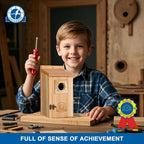 2-Pack Wood Bird Houses for outside Clearance with Copper Guard, Cedar Bird House Outdoor, Bluebird Assembly Required