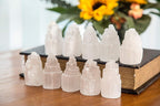 Set of 10 White Selenite Sky Tower Skyscraper Reiki Chakra Stone Crystal Healing Energy Tower 6-7Cm Tall