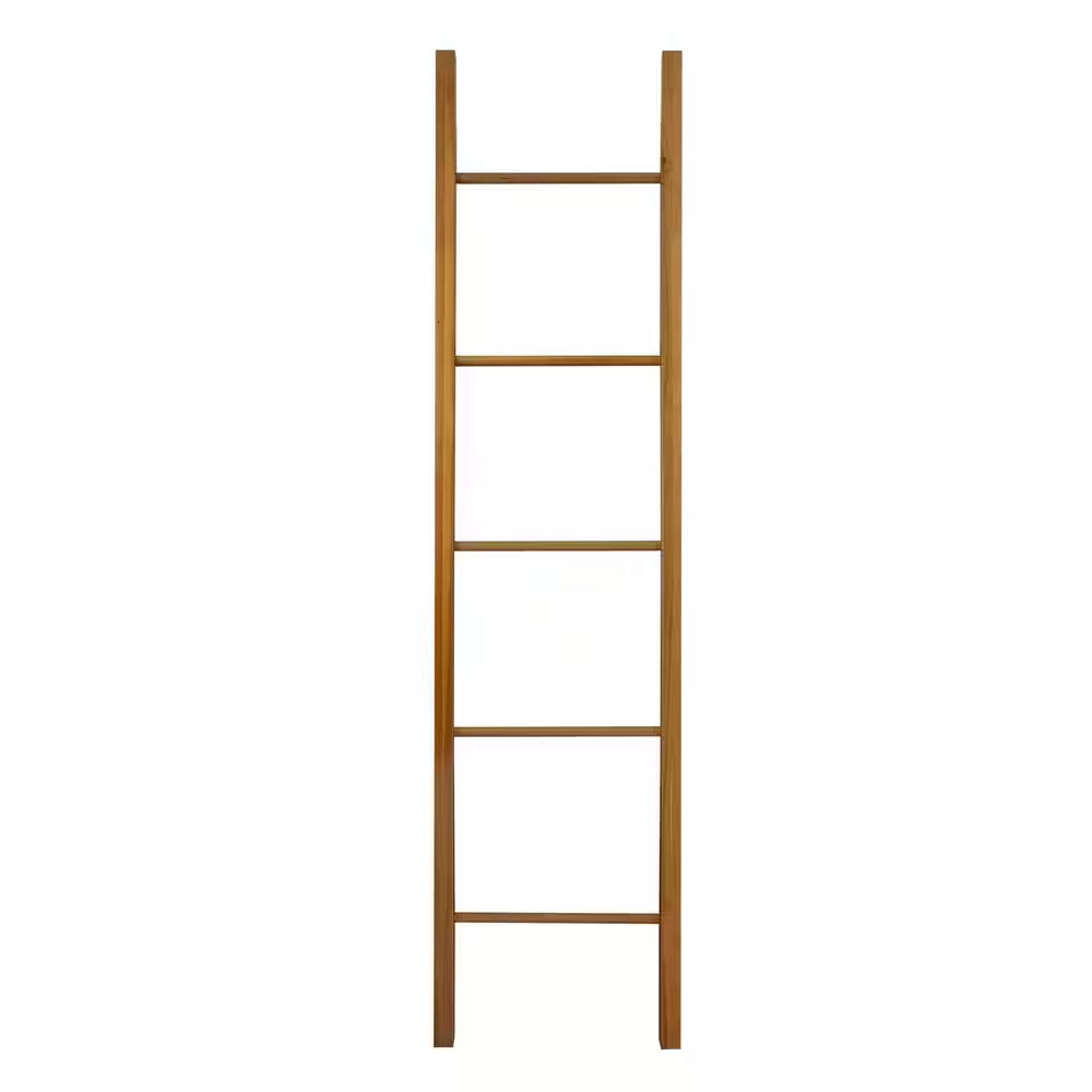 Natural 100% Solid American Cherry Decorative Ladder Shelving Unit (19 In. W X 1.75 In. D X 80 In. H)