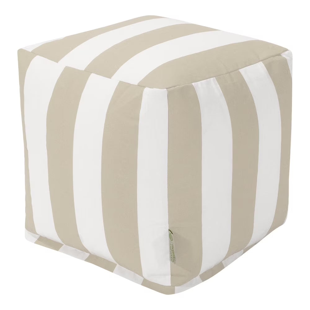 Goods Cube Pouf Vertical Stripe Sand