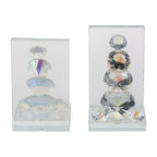 Clear Rainbow Crystal Diamond Glass Bookends (Set of 2)