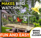 Nature’S Hangout Clear Suction Cup Window Bird Feeder for Wild Birds