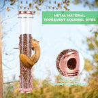 Wild Bird Feeders for Outdoors Hanging, Metal Tube Feeder, 6 Feeding Ports, Rosegold - 1 Pack