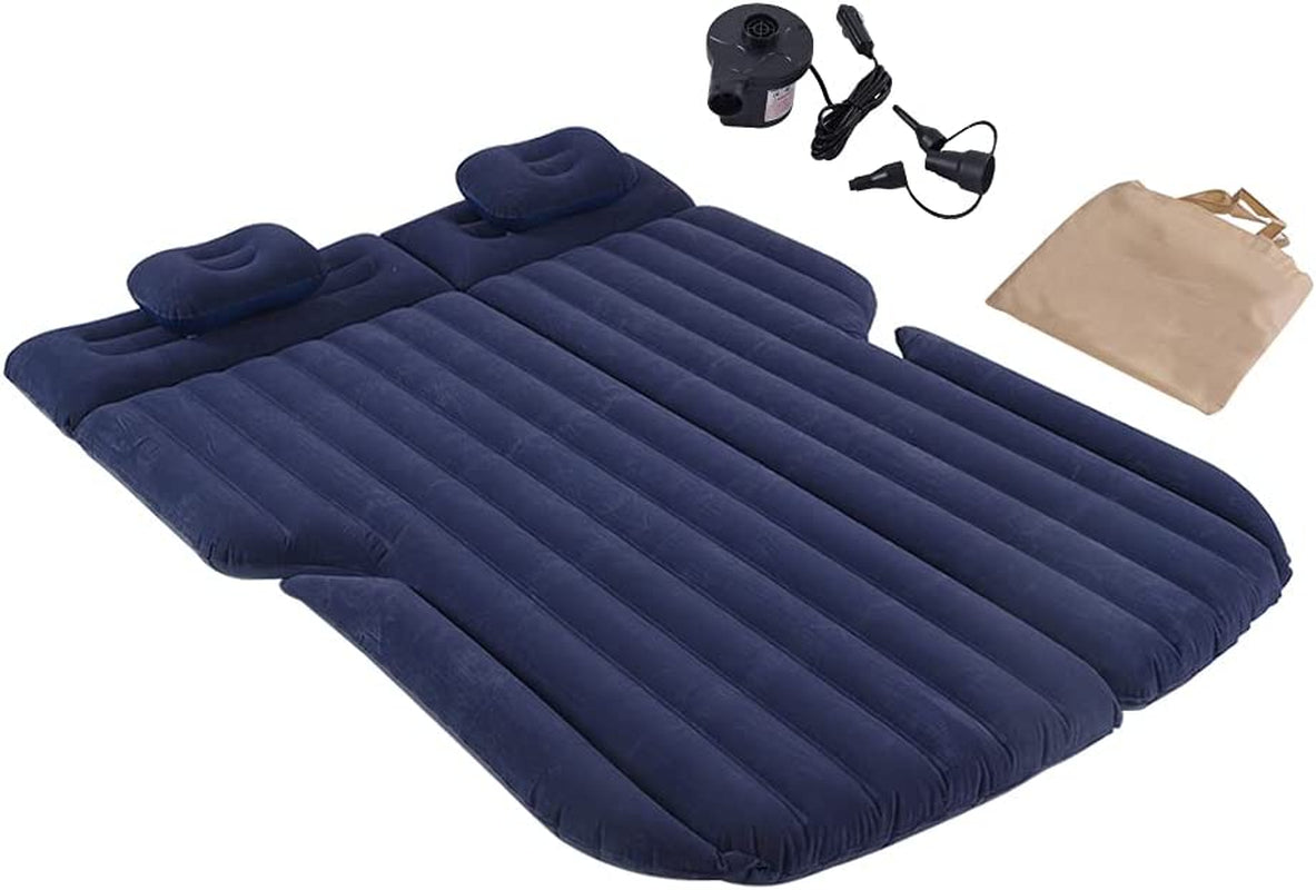Car Air Mattress, Inflatable Car Mattress for Back Seat, Car Bed with Air Pump, Home Sleeping Pad (SUV Blue)