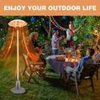 Electric Patio Heater, 2 Heating Modes, 750W/1500W Patio Heater, Outdoor Patio Heater, Infrared Patio Heater, Patio Heater for Outdoor Use, Free-Standing