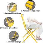 Patio Bistro Set, Outdoor Patio Furniture Sets, 3 Piece Patio Set of Foldable Bistro Chairs and Table, Yellow