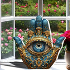 Evil Eye Hand Home Decor Palm Sculpture Evil Eye Hands Decorative Sculpture Home Decor Statue Figurine Ornament for Bookshelf