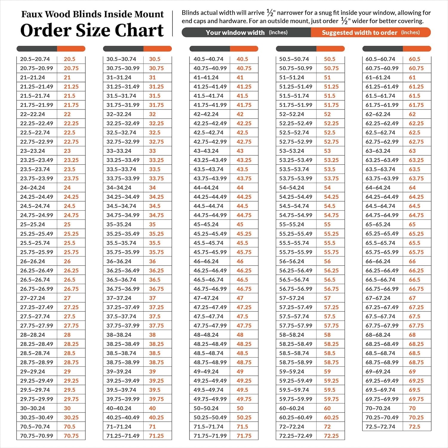 Cordless 2" Faux Wood Blind, 27" W X 48" H, Dark Oak
