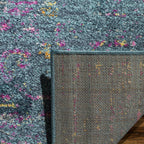 Madison Collection Area Rug - 5'1" X 7'6", Blue & Fuchsia, Boho Chic Distressed Design, Non-Shedding & Easy Care, Ideal for High Traffic Areas in Living Room, Bedroom (MAD122C)