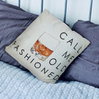 Funny Quote Saying Call Me Old Fashioned Throw Pillow Cover Red Christmas Sign Winter Holiday Decor Cushion Case Decorative for Sofa Couch 18" X 18" Inch Cotton Linen