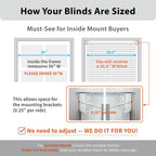 Cordless 2" Faux Wood Blind, 27" W X 48" H, Dark Oak