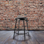 (2 Pack) Black Vinyl Padded Stool