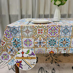 Rectangle Table Cloth, Waterproof Vinyl Tablecloth with Flannel Backing, Table L