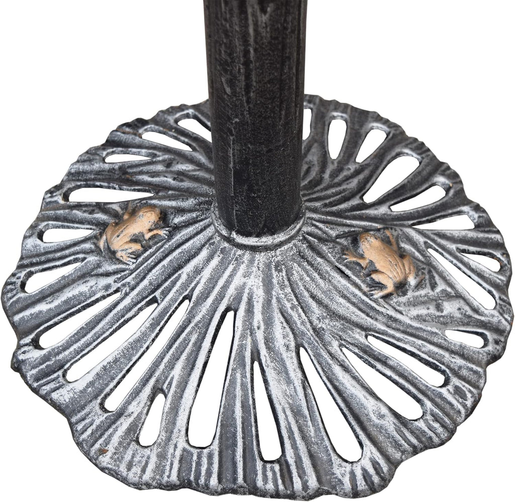 5065AP Antique Pewter Sunflower Design Aluminum Birdbath, Silver