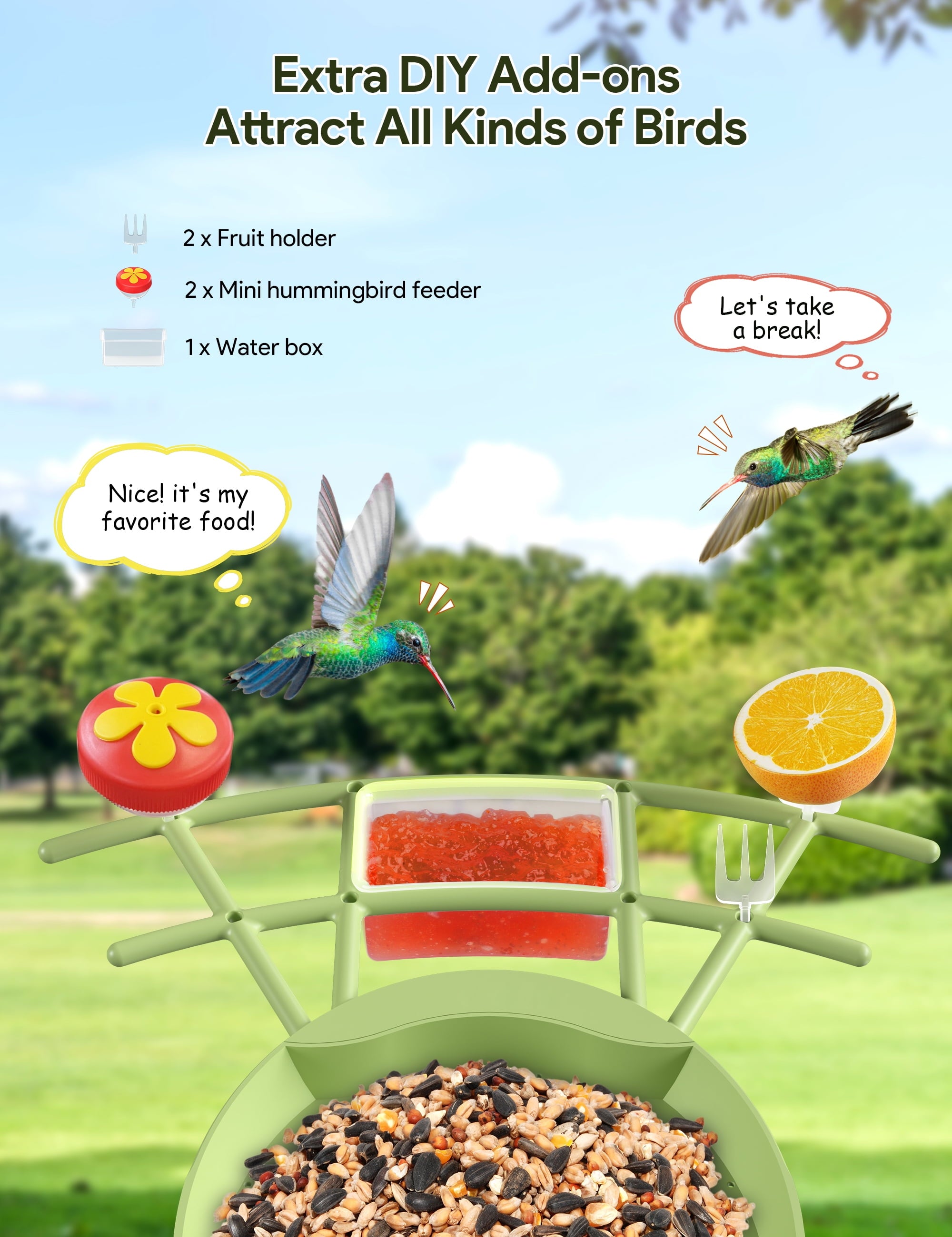 Smart Bird Feeder with Camera, AI Identify 10000+ Species, 1080P HD Bird Watching Camera with Solar Panel, Auto-Capture & Motion Detection, Ideal Gift for Bird Lovers