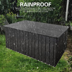 215 Gal. Black Metal Deck Box Waterproof for Large Patio Storage for Patio Furniture, Gardening Tools, Pool and Sports