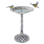 Weather Resistant Antique Bird Bath in Gray