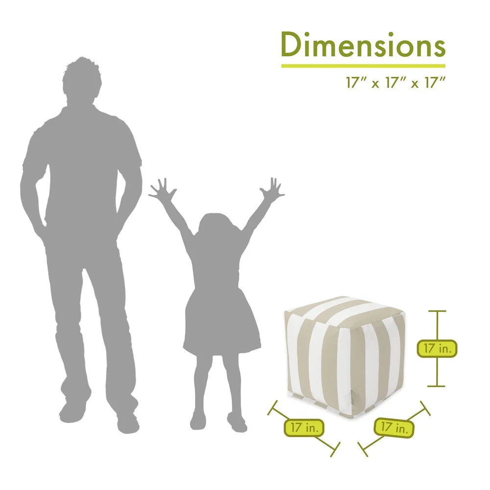 Goods Cube Pouf Vertical Stripe Sand