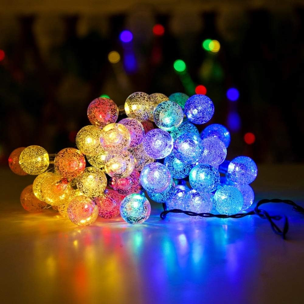 Solar String Lights Outdoor,2-Pick(Total 100 LED 62FT) Solar Powered String Lights,Ip65 Waterproof Outdoor String Lights for 8 Models,Led Solar Globe Outdoor String Lights(Multicolor)