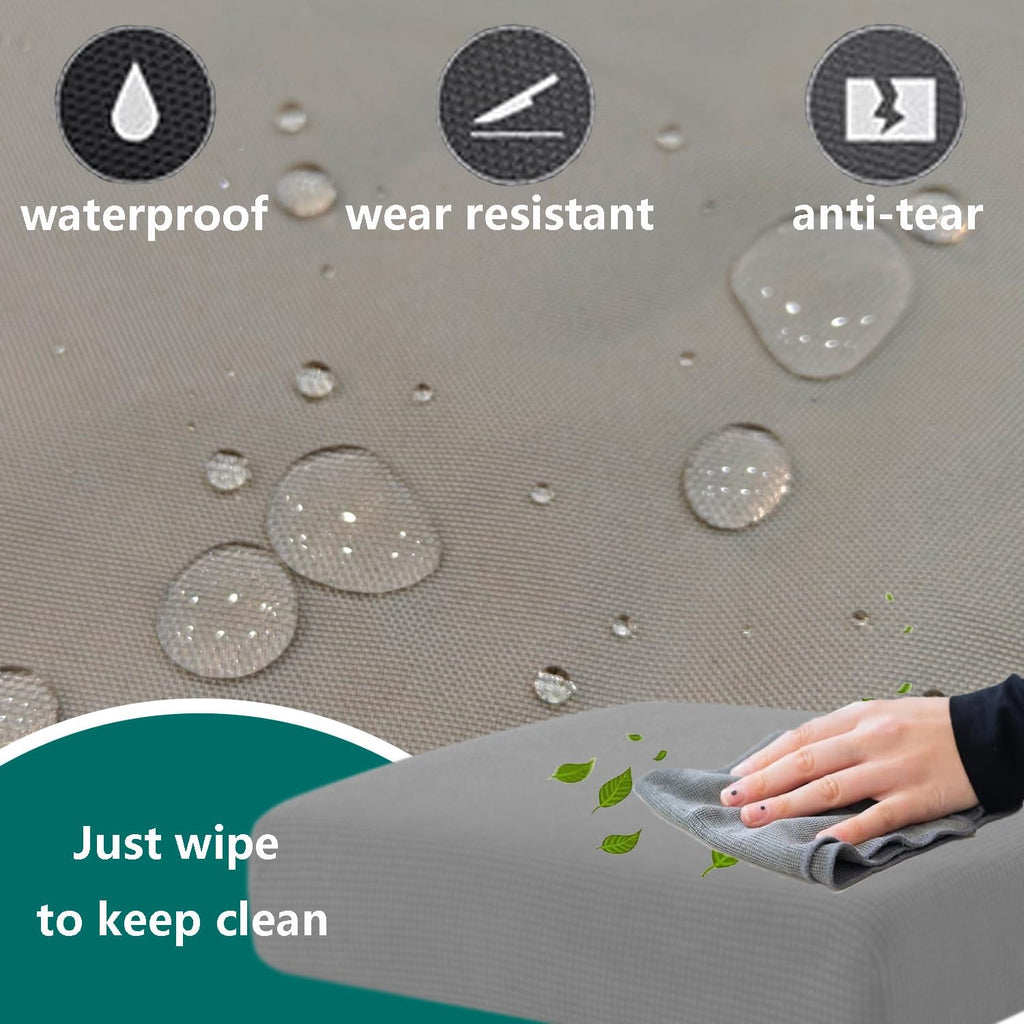 Patio Cushion Covers 24X24X4 Waterproof Outdoor Cushion Cover Replacement 4Packs Outdoor Seat Cushion Slipcover for Rattan Chair Sofa, Grey