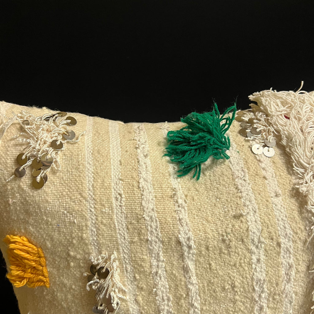 Handmade Wool Berber Pillow: Bohemian Cushion Cover (60X40 Cm)