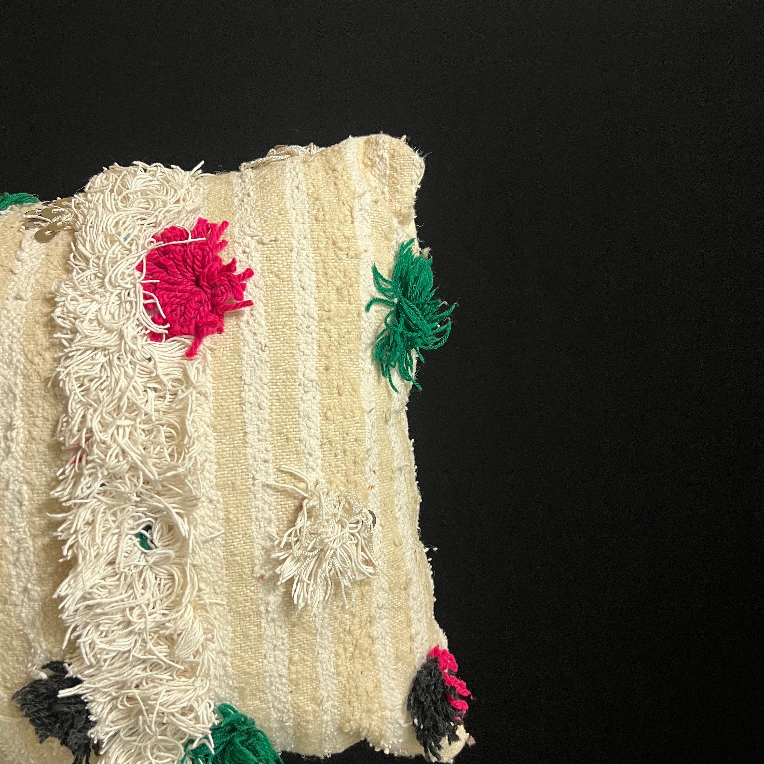 Handmade Wool Berber Pillow: Bohemian Cushion Cover (60X40 Cm)