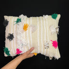 Handmade Moroccan Wool Cushion: Berber Pillow, Bohemian Decor