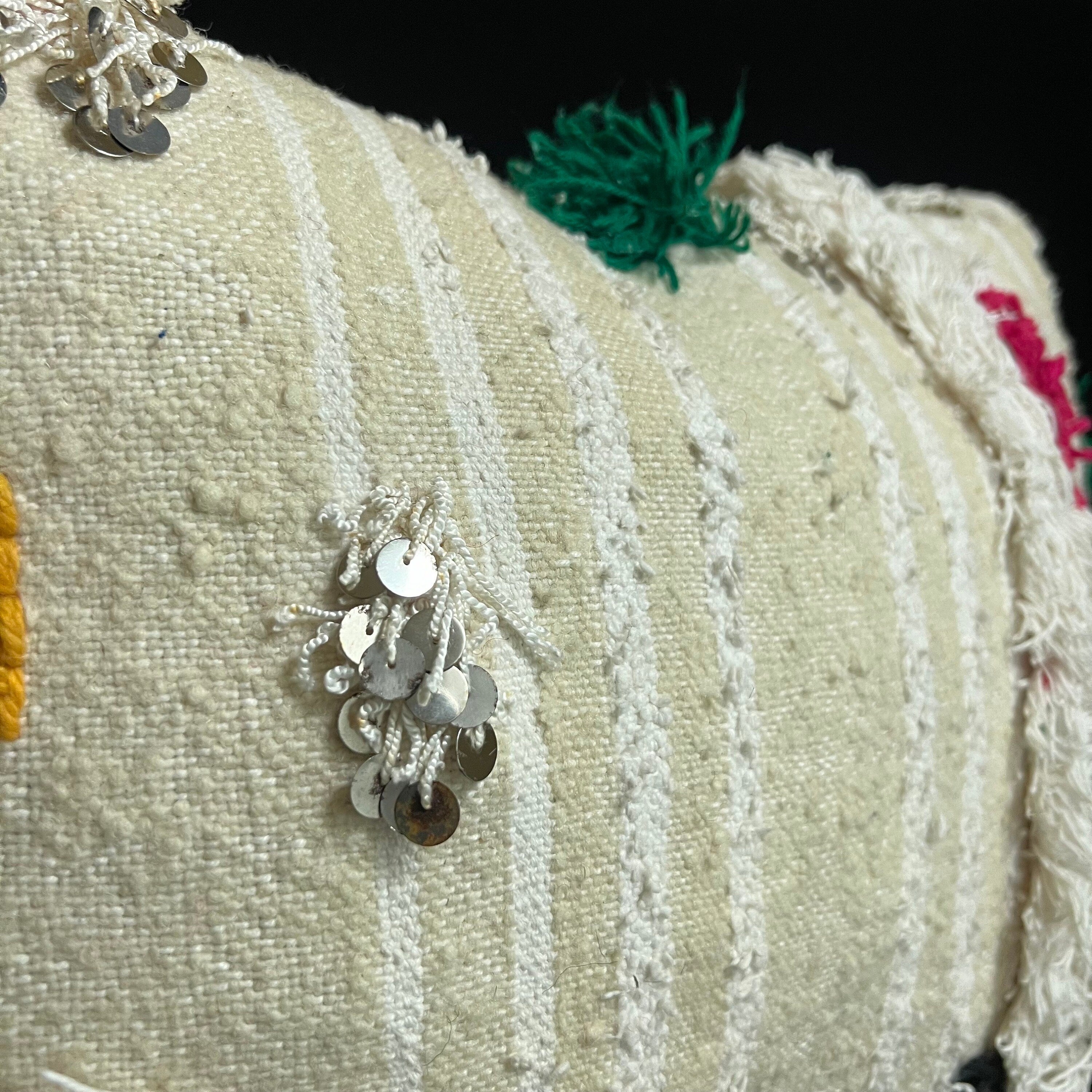 Handmade Wool Berber Pillow: Bohemian Cushion Cover (60X40 Cm)