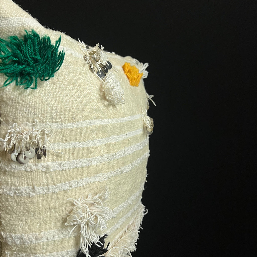 Handmade Wool Berber Pillow: Bohemian Cushion Cover (60X40 Cm)