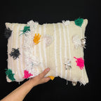 Handmade Moroccan Wool Cushion: Berber Pillow, Bohemian Decor