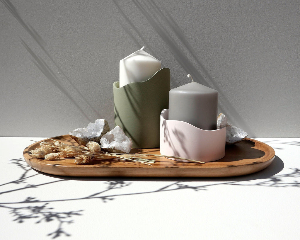 Jesmonite Holder - Candle Holder / Pen or Brush Holder