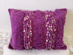 Shinny Shaggy Pink Pillows Wedding Handmade Cushion Cover Berber Handira Pillows Moroccan Sofa Pink Sequins Pillow