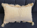 Gorgeous Creamy Pillows Wedding Handmade Cushion Cover Berber Handira Pillows Moroccan Sofa Green Sequins Pillow Beige