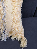 Gorgeous Creamy Pillows Wedding Handmade Cushion Cover Berber Handira Pillows Moroccan Sofa Green Sequins Pillow Beige